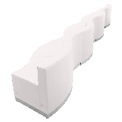 HERCULES Alon Series Melrose White LeatherSoft Reception Configuration, 7 Pieces, ZB-803-550-SET-WH-GG, ZB-803-550-SET-WH-GG