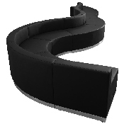 HERCULES Alon Series Black LeatherSoft Reception Configuration, 9 Pieces, ZB-803-560-SET-BK-GG, ZB-803-560-SET-BK-GG