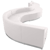 HERCULES Alon Series Melrose White LeatherSoft Reception Configuration, 9 Pieces, ZB-803-560-SET-WH-GG, ZB-803-560-SET-WH-GG