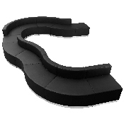 HERCULES Alon Series Black LeatherSoft Reception Configuration, 11 Pieces, ZB-803-570-SET-BK-GG