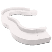 HERCULES Alon Series Melrose White LeatherSoft Reception Configuration, 11 Pieces, ZB-803-570-SET-WH-GG