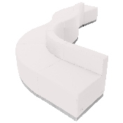 HERCULES Alon Series Melrose White LeatherSoft Reception Configuration, 6 Pieces, ZB-803-580-SET-WH-GG, ZB-803-580-SET-WH-GG