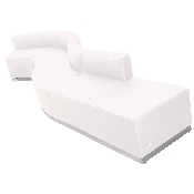 HERCULES Alon Series Melrose White LeatherSoft Reception Configuration, 5 Pieces, ZB-803-590-SET-WH-GG, ZB-803-590-SET-WH-GG