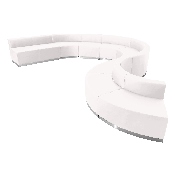 HERCULES Alon Series Melrose White LeatherSoft Reception Configuration, 9 Pieces, ZB-803-600-SET-WH-GG