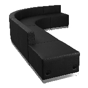 HERCULES Alon Series Black LeatherSoft Reception Configuration, 5 Pieces, ZB-803-610-SET-BK-GG, ZB-803-610-SET-BK-GG
