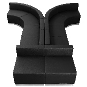HERCULES Alon Series Black LeatherSoft Reception Configuration, 8 Pieces, ZB-803-620-SET-BK-GG, ZB-803-620-SET-BK-GG