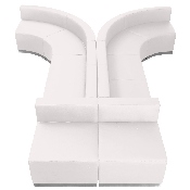 HERCULES Alon Series Melrose White LeatherSoft Reception Configuration, 8 Pieces, ZB-803-620-SET-WH-GG, ZB-803-620-SET-WH-GG