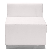 HERCULES Alon Series Melrose White LeatherSoft Reception Configuration, 8 Pieces, ZB-803-620-SET-WH-GG, ZB-803-620-SET-WH-GG