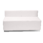 HERCULES Alon Series Melrose White LeatherSoft Reception Configuration, 8 Pieces, ZB-803-620-SET-WH-GG, ZB-803-620-SET-WH-GG