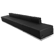 HERCULES Alon Series Black LeatherSoft Reception Configuration, 6 Pieces, ZB-803-640-SET-BK-GG, ZB-803-640-SET-BK-GG