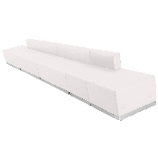 HERCULES Alon Series Melrose White LeatherSoft Reception Configuration, 6 Pieces, ZB-803-640-SET-WH-GG, ZB-803-640-SET-WH-GG