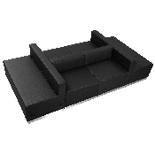 HERCULES Alon Series Black LeatherSoft Reception Configuration, 6 Pieces, ZB-803-650-SET-BK-GG, ZB-803-650-SET-BK-GG