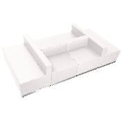 HERCULES Alon Series Melrose White LeatherSoft Reception Configuration, 6 Pieces, ZB-803-650-SET-WH-GG, ZB-803-650-SET-WH-GG