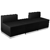 HERCULES Alon Series Black LeatherSoft Reception Configuration, 3 Pieces, ZB-803-670-SET-BK-GG, ZB-803-670-SET-BK-GG
