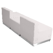 HERCULES Alon Series Melrose White LeatherSoft Reception Configuration, 3 Pieces, ZB-803-670-SET-WH-GG, ZB-803-670-SET-WH-GG