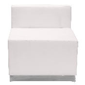 HERCULES Alon Series Melrose White LeatherSoft Reception Configuration, 3 Pieces, ZB-803-670-SET-WH-GG, ZB-803-670-SET-WH-GG