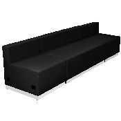 HERCULES Alon Series Black LeatherSoft Reception Configuration, 3 Pieces, ZB-803-680-SET-BK-GG, ZB-803-680-SET-BK-GG