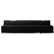 HERCULES Alon Series Black LeatherSoft Reception Configuration, 3 Pieces, ZB-803-680-SET-BK-GG, ZB-803-680-SET-BK-GG
