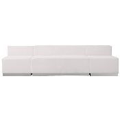 HERCULES Alon Series Melrose White LeatherSoft Reception Configuration, 3 Pieces, ZB-803-680-SET-WH-GG, ZB-803-680-SET-WH-GG