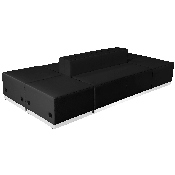 HERCULES Alon Series Black LeatherSoft Reception Configuration, 6 Pieces, ZB-803-690-SET-BK-GG, ZB-803-690-SET-BK-GG