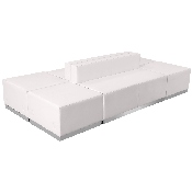 HERCULES Alon Series Melrose White LeatherSoft Reception Configuration, 6 Pieces, ZB-803-690-SET-WH-GG
