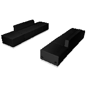 HERCULES Alon Series Black LeatherSoft Reception Configuration, 6 Pieces, ZB-803-700-SET-BK-GG