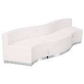 HERCULES Alon Series Melrose White LeatherSoft Reception Configuration, 3 Pieces, ZB-803-720-SET-WH-GG, ZB-803-720-SET-WH-GG