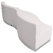 HERCULES Alon Series Melrose White LeatherSoft Reception Configuration, 3 Pieces, ZB-803-720-SET-WH-GG, ZB-803-720-SET-WH-GG