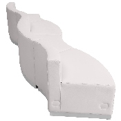 HERCULES Alon Series Melrose White LeatherSoft Reception Configuration, 4 Pieces, ZB-803-730-SET-WH-GG, ZB-803-730-SET-WH-GG