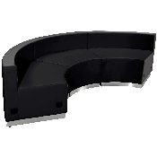 HERCULES Alon Series Black LeatherSoft Reception Configuration, 3 Pieces, ZB-803-740-SET-BK-GG, ZB-803-740-SET-BK-GG