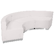HERCULES Alon Series Melrose White LeatherSoft Reception Configuration, 3 Pieces, ZB-803-740-SET-WH-GG, ZB-803-740-SET-WH-GG