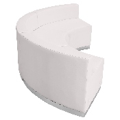 HERCULES Alon Series Melrose White LeatherSoft Reception Configuration, 3 Pieces, ZB-803-740-SET-WH-GG, ZB-803-740-SET-WH-GG