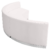 HERCULES Alon Series Melrose White LeatherSoft Reception Configuration, 3 Pieces, ZB-803-740-SET-WH-GG, ZB-803-740-SET-WH-GG