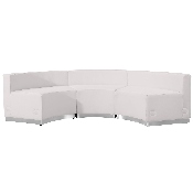 HERCULES Alon Series Melrose White LeatherSoft Reception Configuration, 3 Pieces, ZB-803-740-SET-WH-GG, ZB-803-740-SET-WH-GG