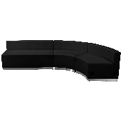 HERCULES Alon Series Black LeatherSoft Reception Configuration, 3 Pieces, ZB-803-750-SET-BK-GG, ZB-803-750-SET-BK-GG