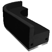 HERCULES Alon Series Black LeatherSoft Reception Configuration, 3 Pieces, ZB-803-750-SET-BK-GG, ZB-803-750-SET-BK-GG