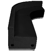 HERCULES Alon Series Black LeatherSoft Reception Configuration, 3 Pieces, ZB-803-750-SET-BK-GG, ZB-803-750-SET-BK-GG