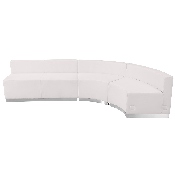 HERCULES Alon Series Melrose White LeatherSoft Reception Configuration, 3 Pieces, ZB-803-750-SET-WH-GG, ZB-803-750-SET-WH-GG