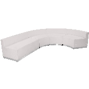 HERCULES Alon Series Melrose White LeatherSoft Reception Configuration, 4 Pieces, ZB-803-760-SET-WH-GG, ZB-803-760-SET-WH-GG