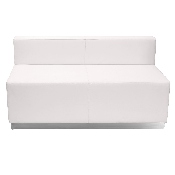 HERCULES Alon Series Melrose White LeatherSoft Reception Configuration, 4 Pieces, ZB-803-760-SET-WH-GG, ZB-803-760-SET-WH-GG
