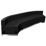 HERCULES Alon Series Black LeatherSoft Reception Configuration, 3 Pieces, ZB-803-770-SET-BK-GG, ZB-803-770-SET-BK-GG