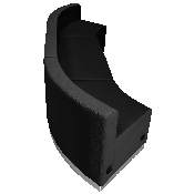 HERCULES Alon Series Black LeatherSoft Reception Configuration, 3 Pieces, ZB-803-770-SET-BK-GG, ZB-803-770-SET-BK-GG