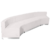 HERCULES Alon Series Melrose White LeatherSoft Reception Configuration, 3 Pieces, ZB-803-770-SET-WH-GG, ZB-803-770-SET-WH-GG