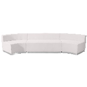 HERCULES Alon Series Melrose White LeatherSoft Reception Configuration, 3 Pieces, ZB-803-770-SET-WH-GG, ZB-803-770-SET-WH-GG