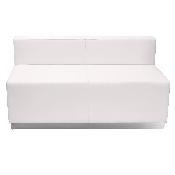 HERCULES Alon Series Melrose White LeatherSoft Reception Configuration, 3 Pieces, ZB-803-770-SET-WH-GG, ZB-803-770-SET-WH-GG