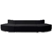 HERCULES Alon Series Black LeatherSoft Reception Configuration, 3 Pieces, ZB-803-780-SET-BK-GG, ZB-803-780-SET-BK-GG