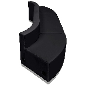 HERCULES Alon Series Black LeatherSoft Reception Configuration, 3 Pieces, ZB-803-780-SET-BK-GG, ZB-803-780-SET-BK-GG