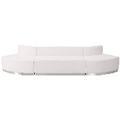 HERCULES Alon Series Melrose White LeatherSoft Reception Configuration, 3 Pieces, ZB-803-780-SET-WH-GG
