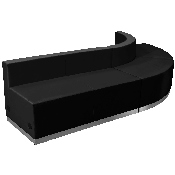 HERCULES Alon Series Black LeatherSoft Reception Configuration, 3 Pieces, ZB-803-790-SET-BK-GG, ZB-803-790-SET-BK-GG