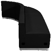 HERCULES Alon Series Black LeatherSoft Reception Configuration, 3 Pieces, ZB-803-790-SET-BK-GG, ZB-803-790-SET-BK-GG